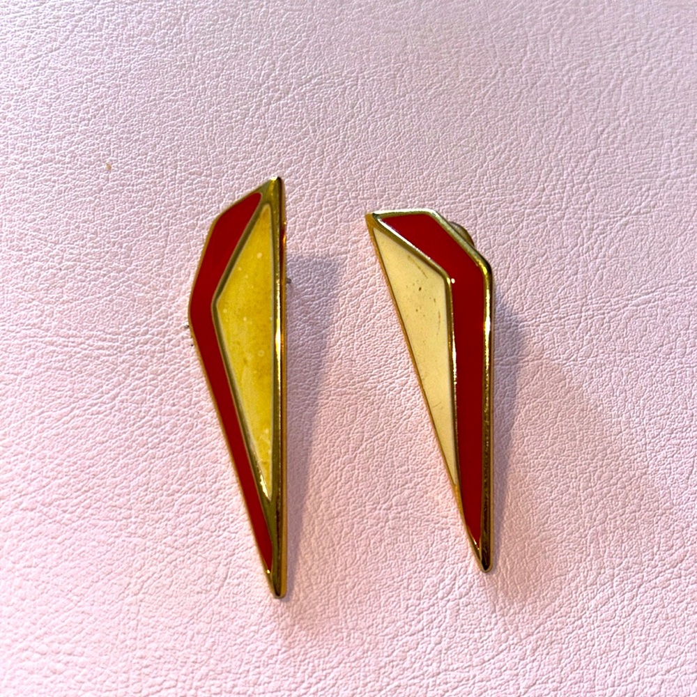 Vintage Half Diamond Shapes Earrings